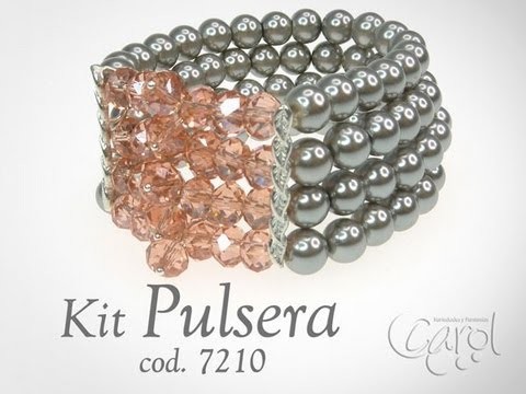 KIT 7210 Kit pulsera perla gris x und