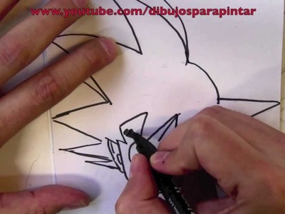 Cómo dibujar a Goku paso a paso a lápiz y rotulador - Dibujos para Pintar
