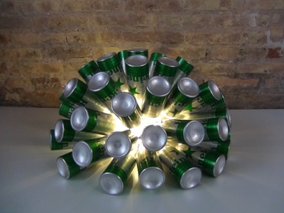 Cómo realizar una lámpara reciclando 50 botellas de cerveza - Lamp made out of 50 beer bottles