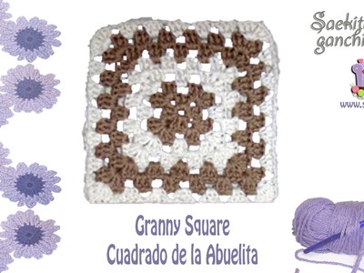 Cuadrado de la Abuelita (Granny Square) con cambio de color * Saekita Ganchillo