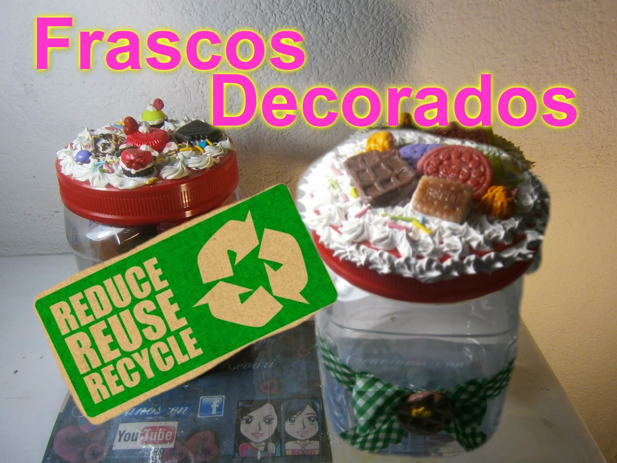 Frascos  Decoden  Porcelana Fría  como quitar la etiqueta a los frascos.How to make decorative jars