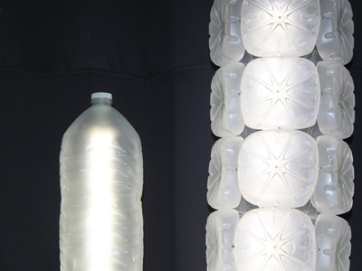 Lámpara realizada con garrafas de plástico recicladas - Lamp made with recycled plastic bottles