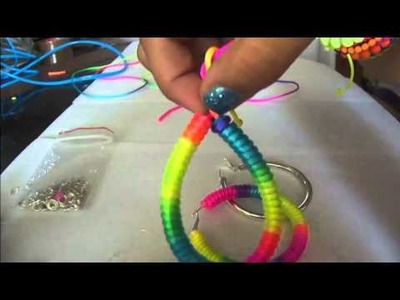 Pulseras y zarcillos neon o fluorescente usando cola de raton y pepas DIY