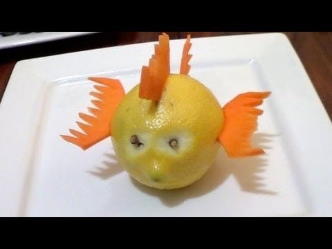 Cómo hacer un pescado con un limón y zanahoria - Arte con frutas - La receta de la abuelita