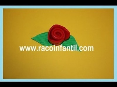 Como hacer una flor de plastelina facil y original (www.racoinfantil.com)