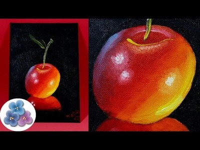 Como Pintar al Oleo Cerezas DIY *Cherry Oil Painting* Pintar Cuadros Modernos Pintura Facil