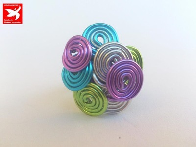 DIY: Como hacer anillo multicolor de alambre de aluminio.