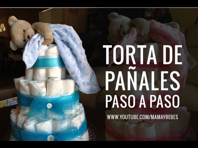 TORTA DE PAñALES paso a paso - Cómo hacer un diaper cake o tarta de pañales para baby shower