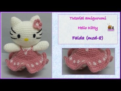 Tutorial amigurumi Hello Kitty - Falda (mod-8)