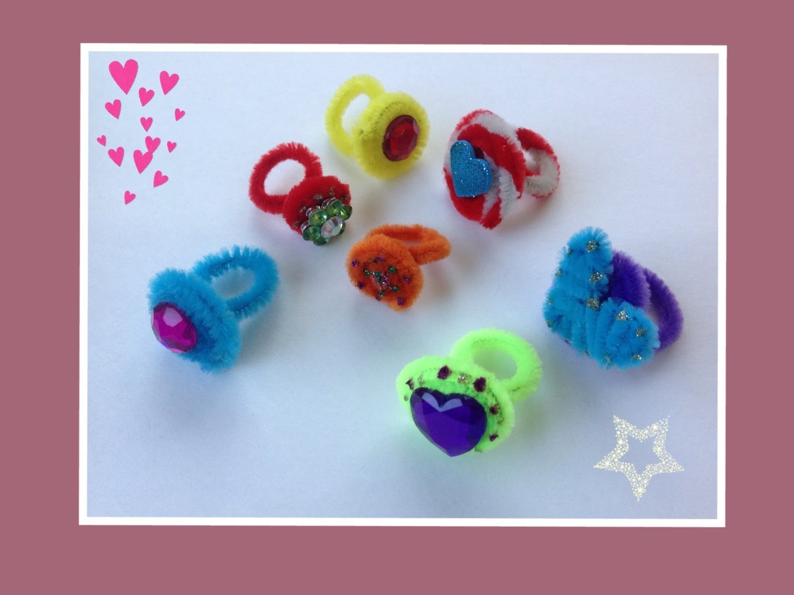 ANILLOS HECHOS CON LIMPIA PIPAS.- RINGS WITH PIPE CLEANERS .