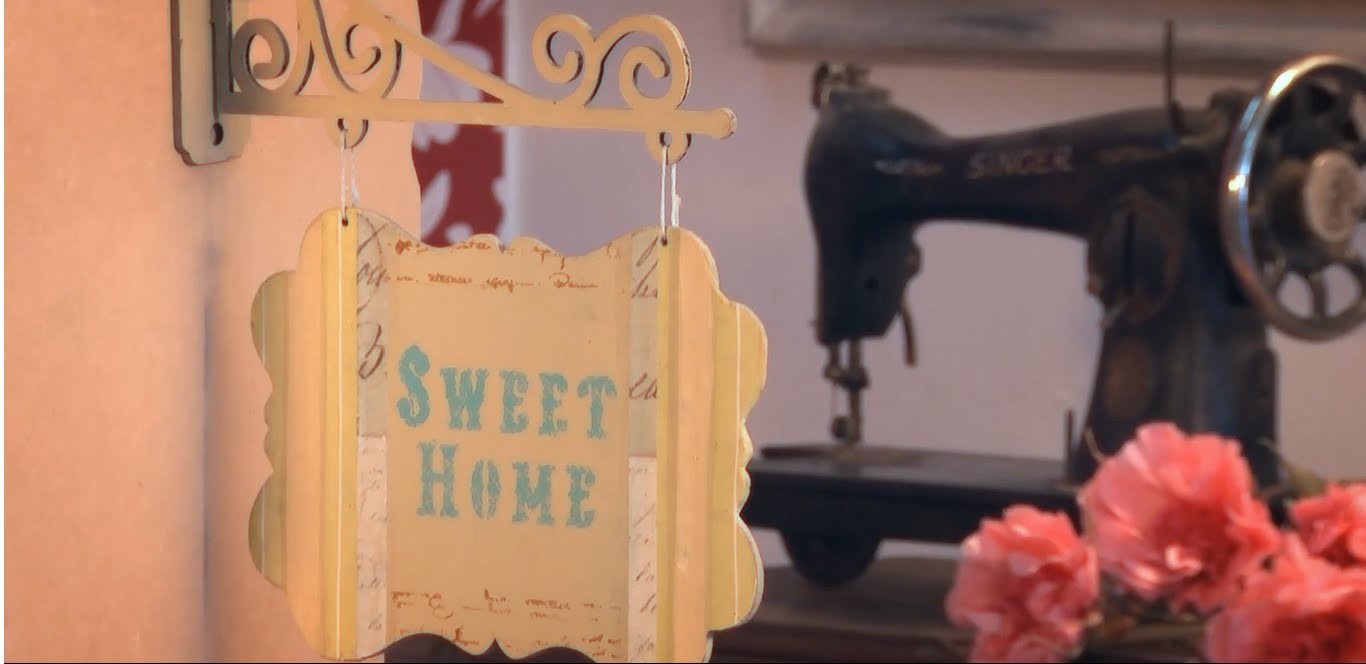 Día de amigas Express - Como hacer un cartel con tecnica de stencil, sellos y decoupage