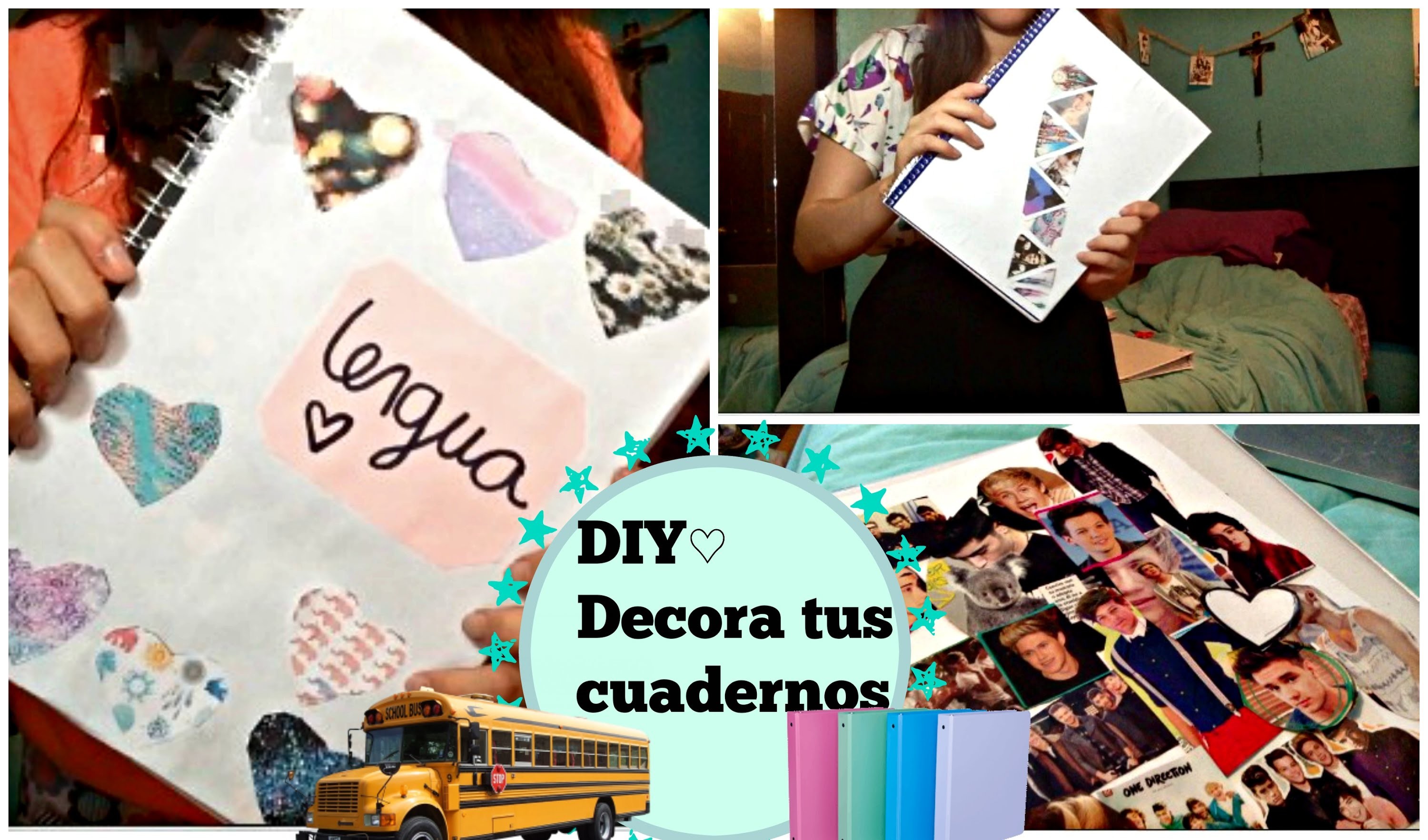 DIY- 3 formas de decorar tus cuadernos para el Regreso a Clases!! ♡