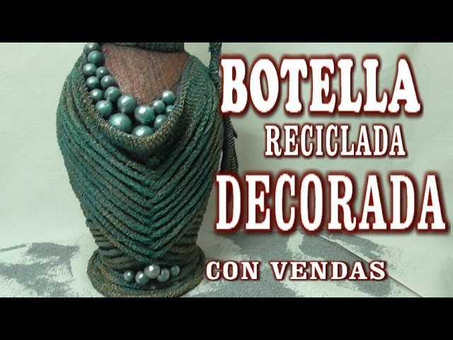 DIY JARRON HECHO CON BOTELLA DE CRISTAL - VASE MADE WITH GLASS BOTTLES