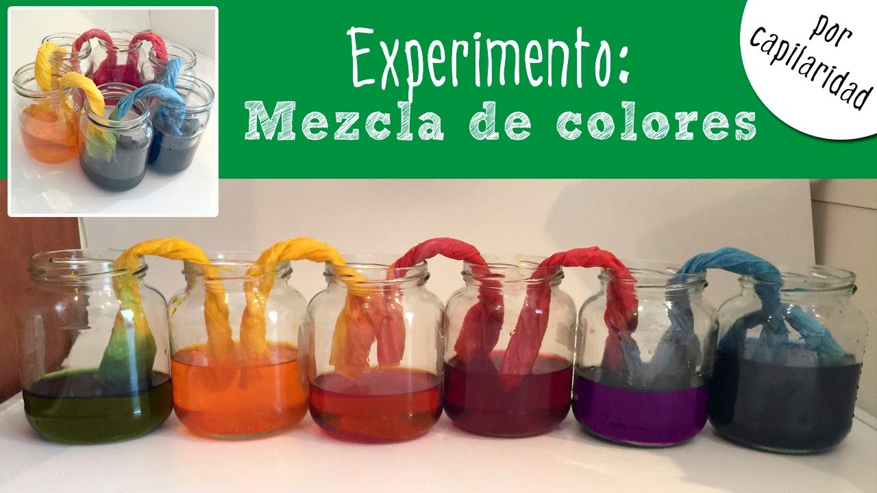Experimentos caseros para niños: capilaridad y mezcla de colores