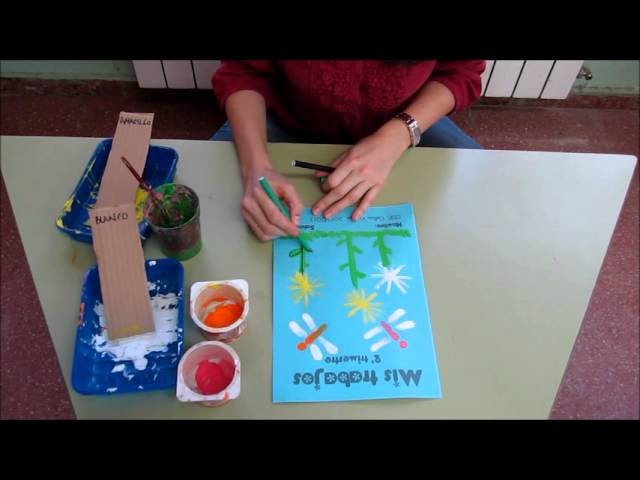 Pintar flores con témpera en Infantil: portada segundo trimestre