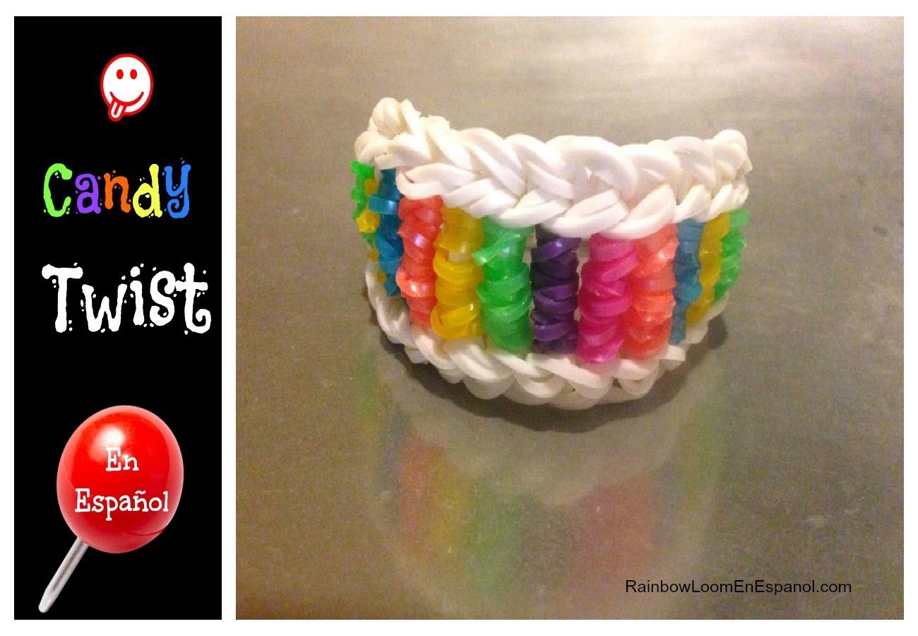 Rainbow Loom en ESPAñOL - Candy Twist -  Pulseras de Gomitas DIY