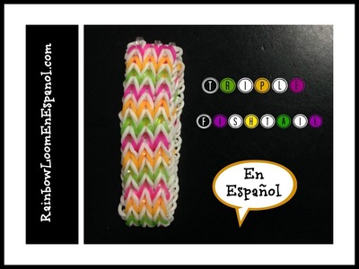 Rainbow Loom en ESPAñOL - Triple Fishtail -  Pulsera de Gomita DIY