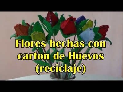 ROSAS DE CARTON DE HUEVO ** EGG CARTON ROSES-Manualidades