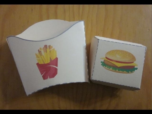 Cajas para patatas fritas y hamburguesas.