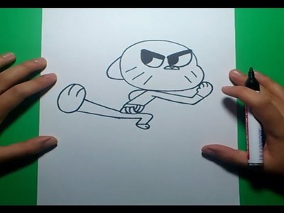 Como dibujar a Gumball paso a paso 4 - El asombroso mundo de Gumball  | How to draw a Gumball 4