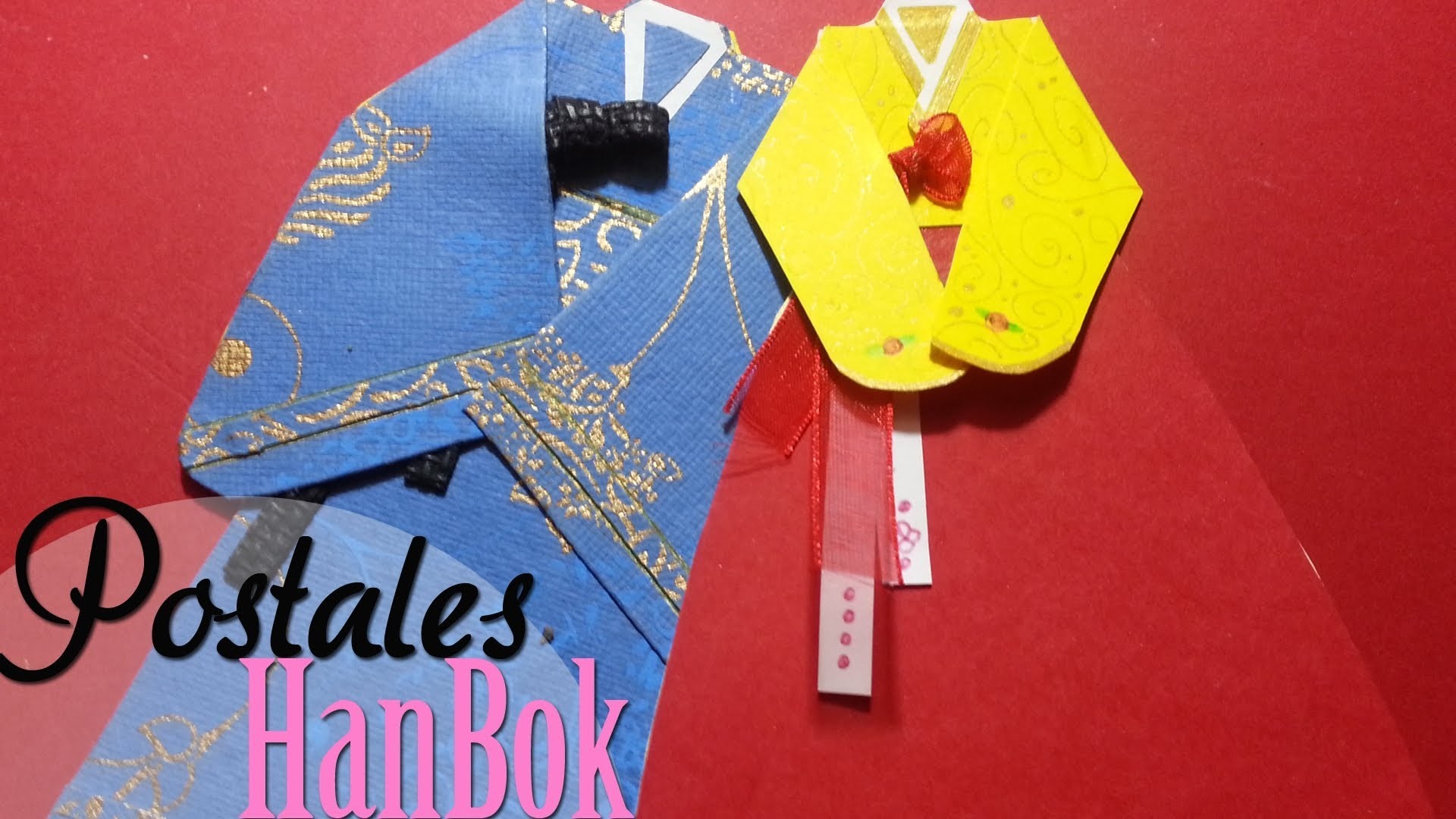 DIY: Postal en forma de Hanbok. Hanbok Postcard