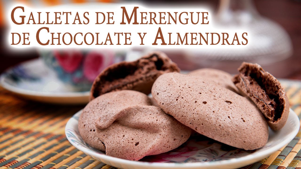 Galletas de Merengue de Chocolate y Almendras sin Gluten ni Grasa