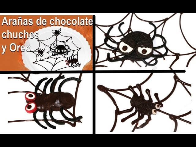 3 Arañas comestibles para Halloween. Edible spiders