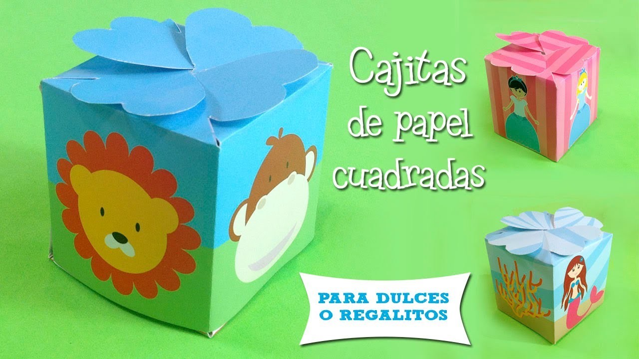 Cajitas de papel para dulces cuadradas | Decoración de Fiestas Infantiles