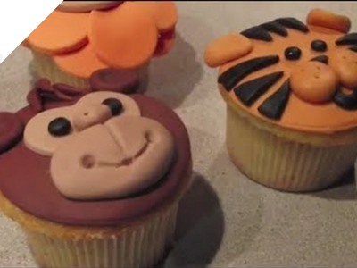 Cómo hacer Cupcakes Animales de la Selva (león, mono y tigre ) | Cupcakes por Azúcar con Amor