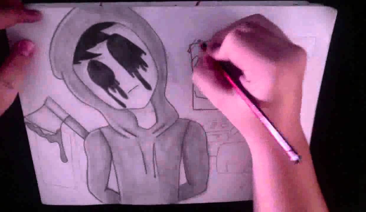 Dibujando creepypastas con JAJEM #3: EYELESS JACK. Drawing eyeless jack