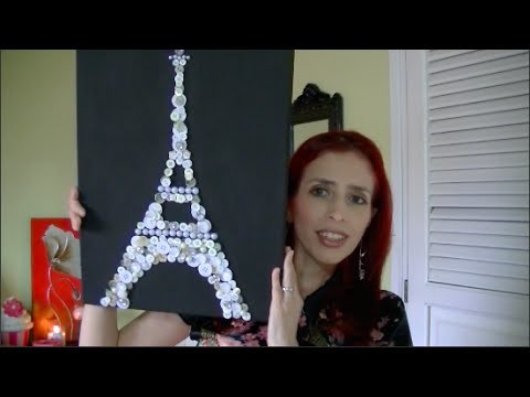 DIY-Cuadro de Torre Eiffel hecha con botones