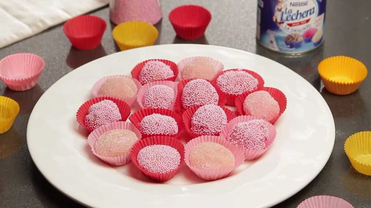 Trufas rosas con leche condensada la Lechera - Recetas rápidas Nestlé