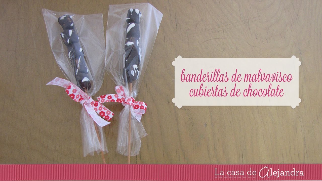 Banderillas de malvavisco con chocolate - DIY Chocolate-covered marshmallow