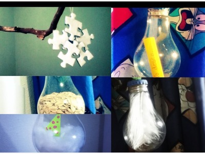 "Como hacer esferas con focos | colgantes de rompecabezas" (Navidad) - Consejosjavier