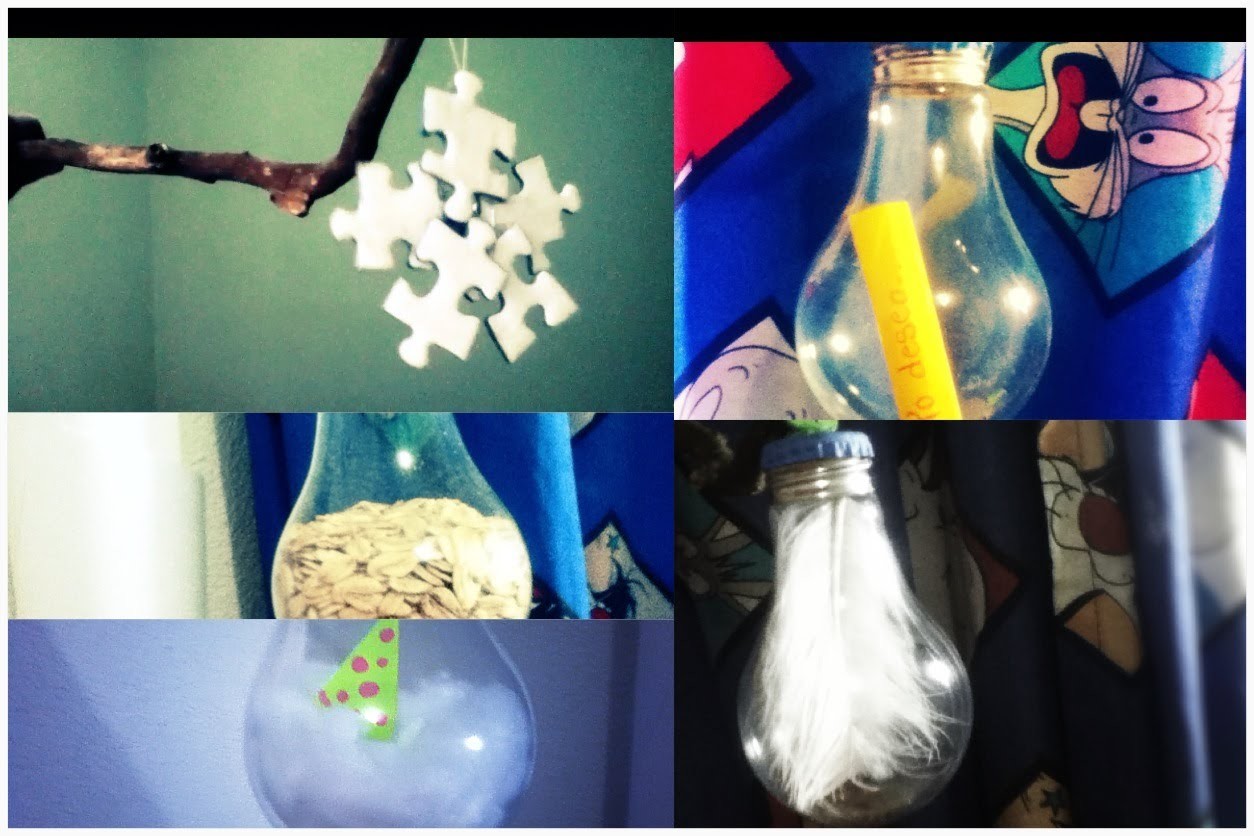"Como hacer esferas con focos | colgantes de rompecabezas" (Navidad) - Consejosjavier