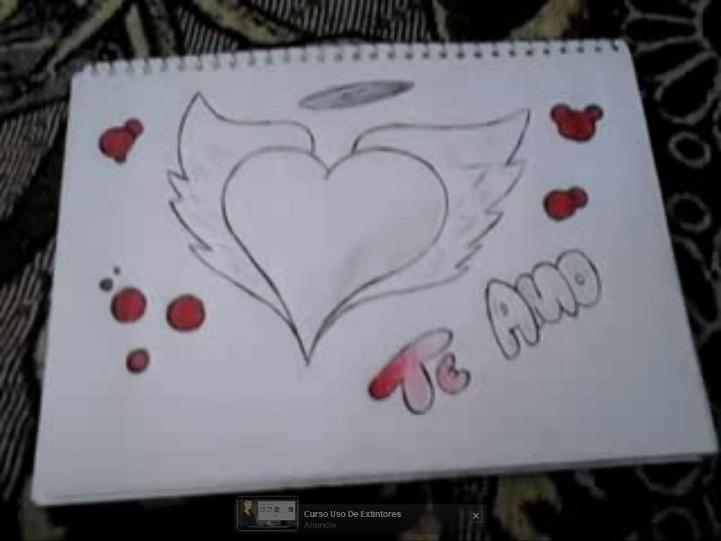 Como hacer un dibujo de un corazon, facil con dos lapiceros (boligrafos).
