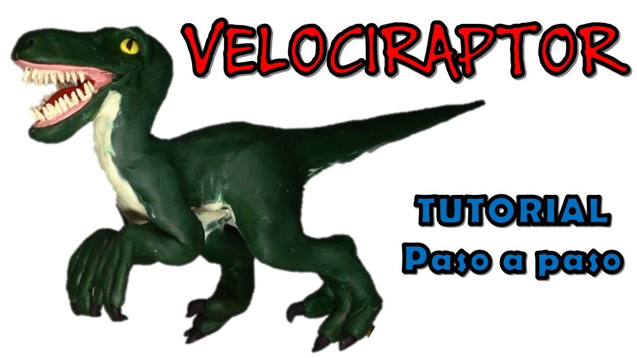 Como hacer un dinosaurio velociraptor de plastilina. How to make a velociraptor dinosaur clay
