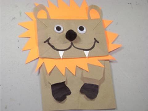 Como hacer un leon con una bolsa de papel reciclada
