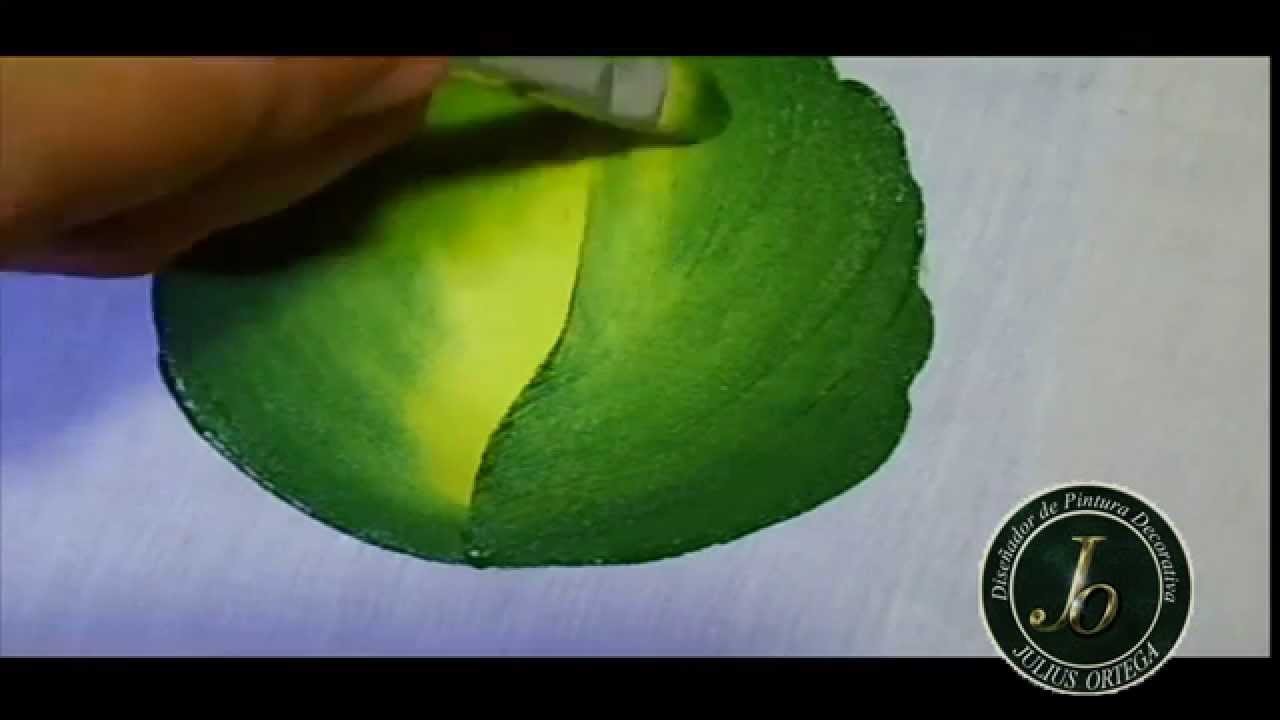 Como pintar hojas en Tela - Folhas-  How to paint leaf -Fabric painting