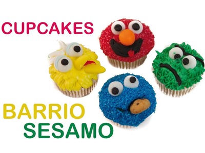 Cupcakes de Barrio Sesamo o Sesame Street