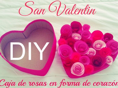DIY Caja en forma de corazón ♡ tapa de rosas de papel ♡ Detalles para San Valentín