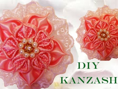 DIY  Kanzashi flores pétalos hojas corazón in ribbons