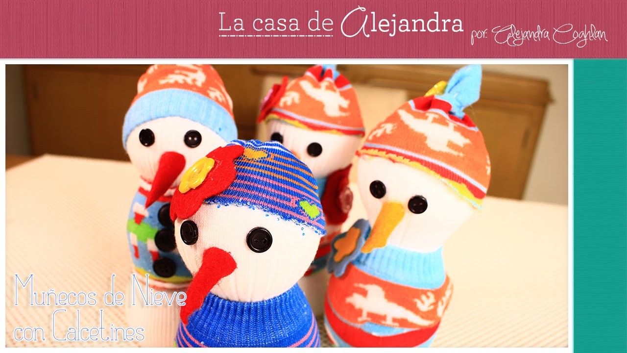 Fáciles y Encantadores Muñecos de Nieve con Calcetines DIY Alejandra Coghlan