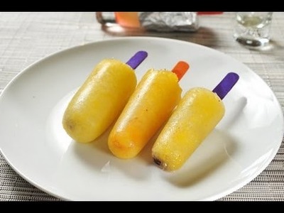 Paletas heladas de piña - Pinapple popsicles - Recetas de postres fáciles