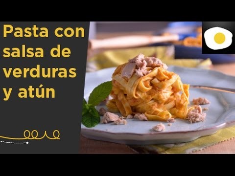 Pasta con salsa de verduras y atún (Receta) | Lúcete con Loleta