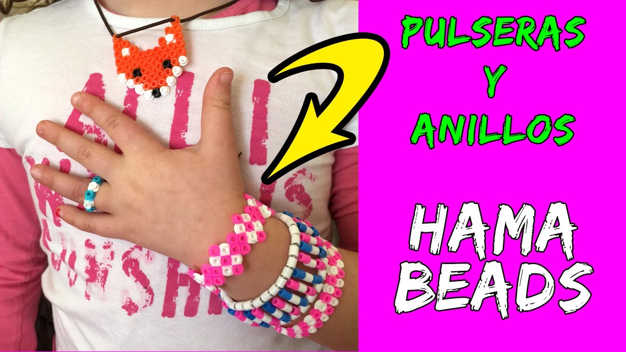 Pulseras y anillos de hama beads