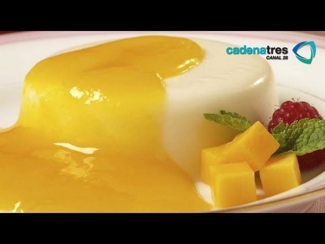 Receta de como preparara un rico flan de mango. Receta postres mexicanos. Recipe of desserts