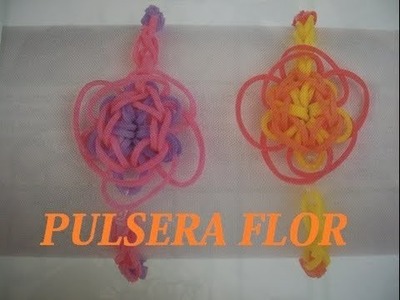 Tutorial:Pulsera con ligas FLOR (looms bandz)(mundodebonny)