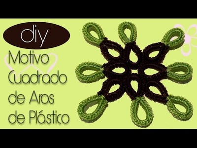 #Aros #MotivoCuadrado #Plastico #Crochet
