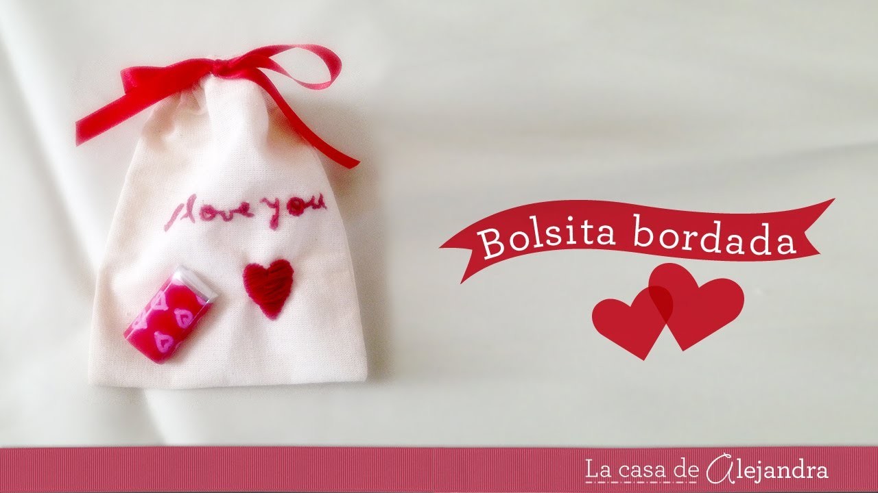 Bolsita bordada DIY  Fabric bag embroidered